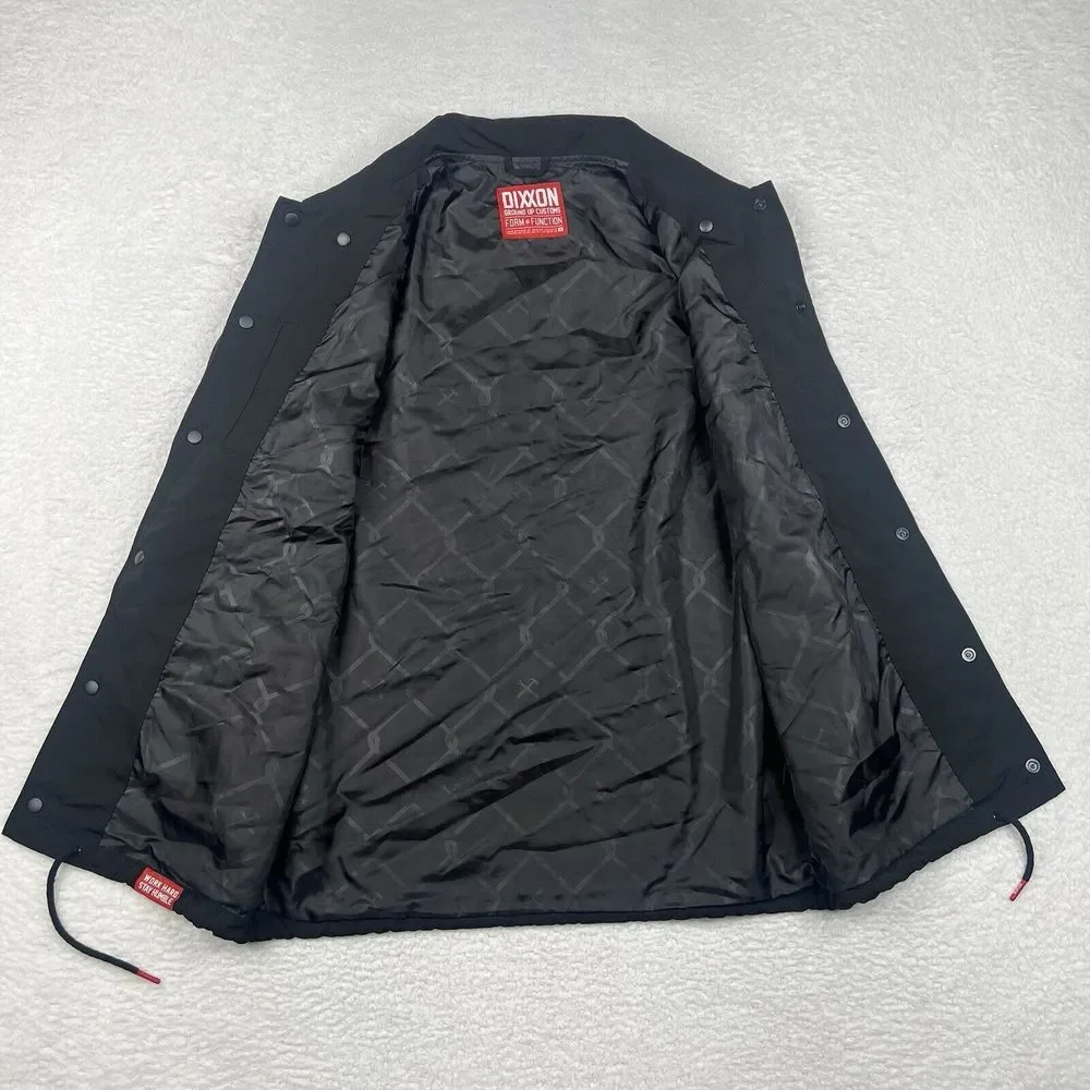 Dixxon Jacket Mens Medium Black Form And Function Snap‎ Button Windbreaker